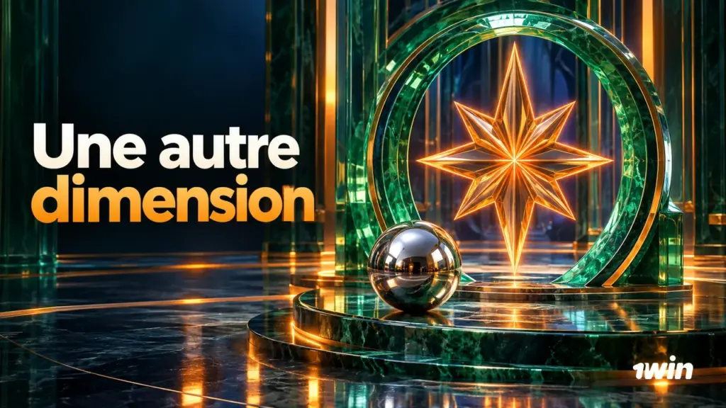 Étoile lumineuse dans une architecture verte et orange.