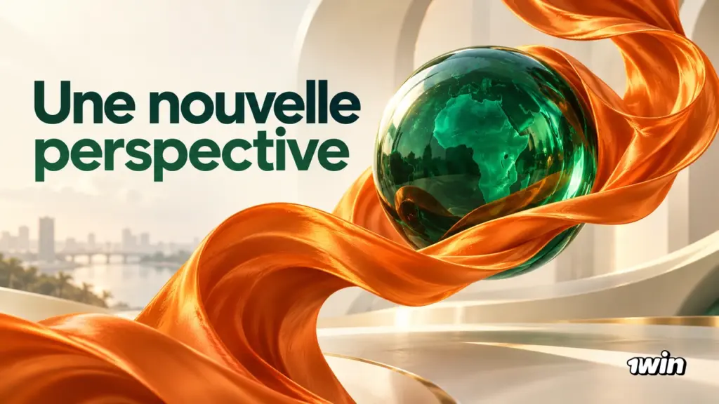Sphère verte entourée d’un ruban orange.