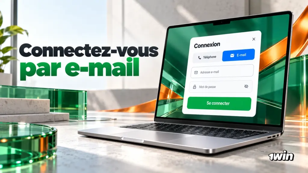 Ordinateur portable avec un formulaire de connexion par adresse e-mail.