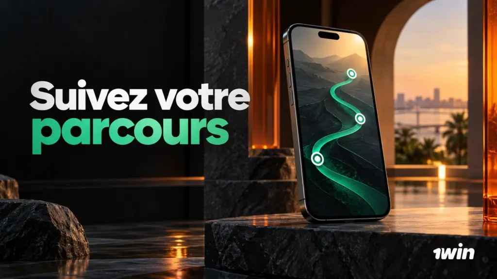 Téléphone avec un chemin illustrant le suivi d’activité.